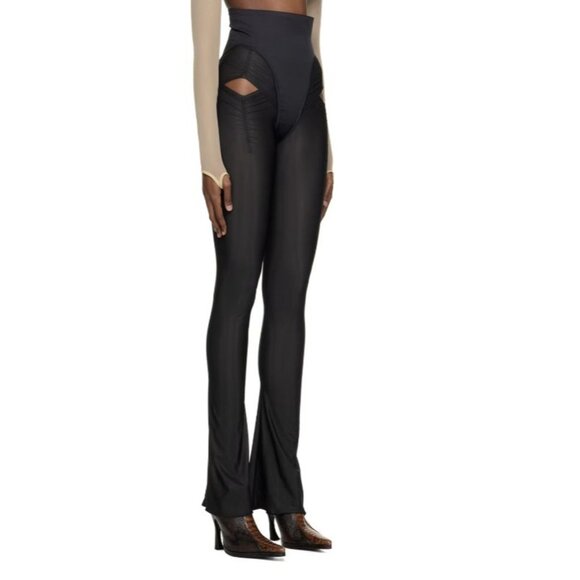 High-Waisted Black Cut-Out Pants - Picture 3 of 16